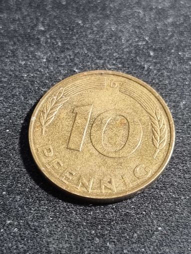 Германия 10 пфеннигов 1992 D