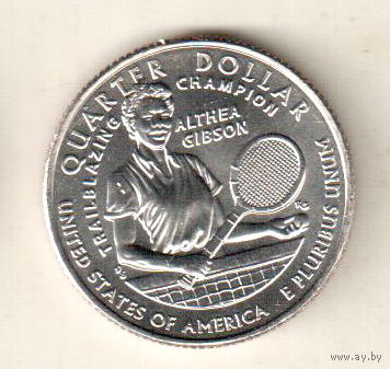 США квотер 2025 Выдающиеся Женщины Америки Алтея Гибсон двор P