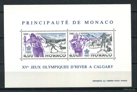 Монако - 1988 - Зимние Олимпийские игры - [Mi. bl. 38] - 1 блок. MNH.  (Лот 83HB)-T4P50