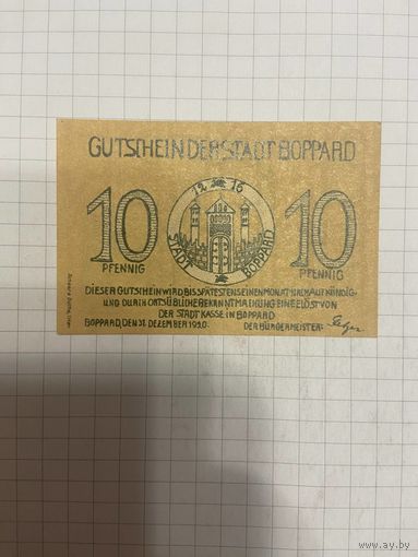 10 пфенингов (нотгельды) г. Германия.-1412