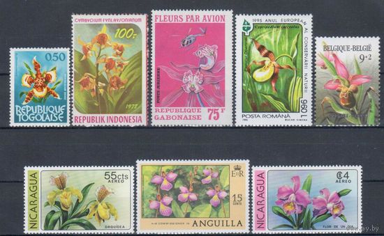[522] Флора.Цветы.Орхидеи. 8 чистых марок. MNH**