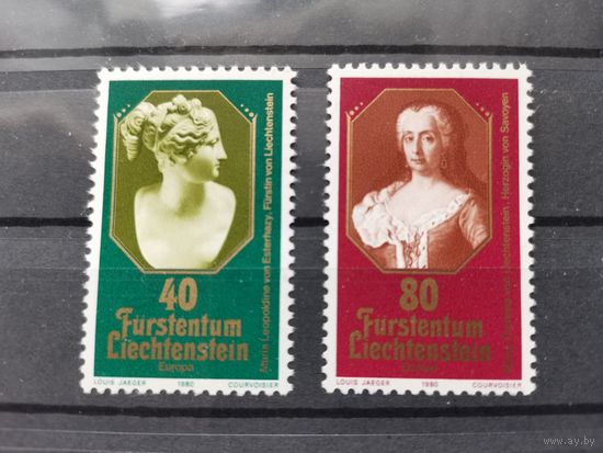 Лихтенштейн 1980г. Марки ЕВРОПА 1980 г. - Знаменитые люди Mi 741-742 полная серия **