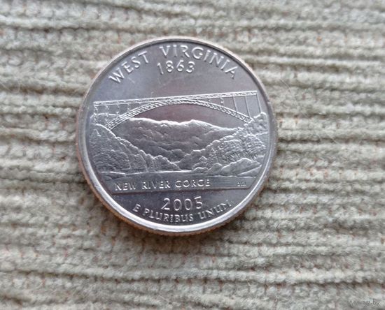 Werty71 США 1 квотер 25 центов 2005 Западная Вирджиния Мост