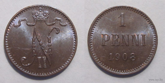 1 пенни 1908 aUNC