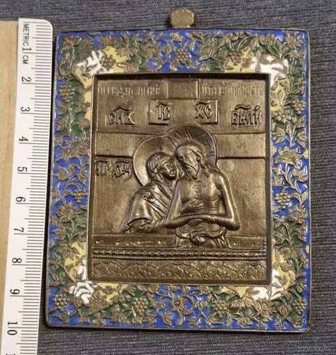 Икона Не Рыдай Мене Мати бронза эмаль распродажа коллекции с 1 руб без мц