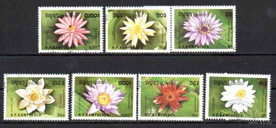 Цветы Кампучия 1989 год серия из 7 марок