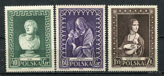 Польша - 1956 - Памятники искусства в музеях Польши - [Mi. 990-992] - полная серия - 3 марки. MNH.  (Лот 95Gk)-T2P51