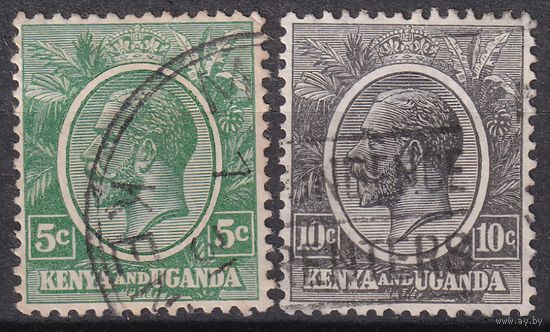 219.BrK. Великобритания. Колонии. Кения и Уганда. Георг V. Стандарт. 1927 г. 5c., 10c. Mi.#22-23.