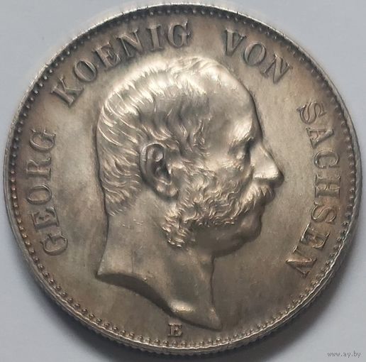 2 марки 1904 Саксония. Курсовая монета. Редкость.