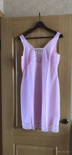 Винтажная комбинация СССР зефирно-розового цвета