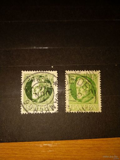 1914, 1916 Королевство Бавария мих 95I и за 112А оценка 4,1 евро король Леопольд 3 (5-10)