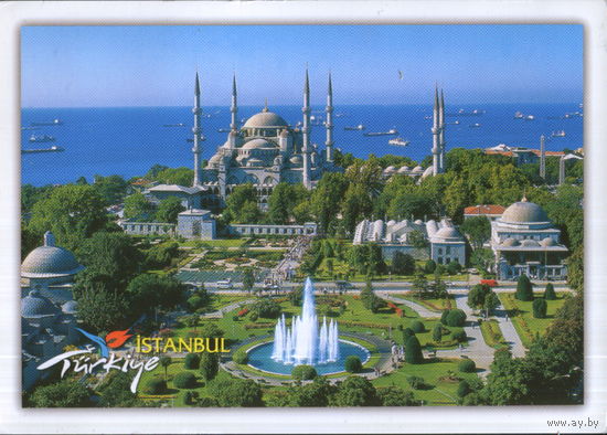 Подписанная открытка Турция 2014г. "Голубая мечеть в Стамбуле"