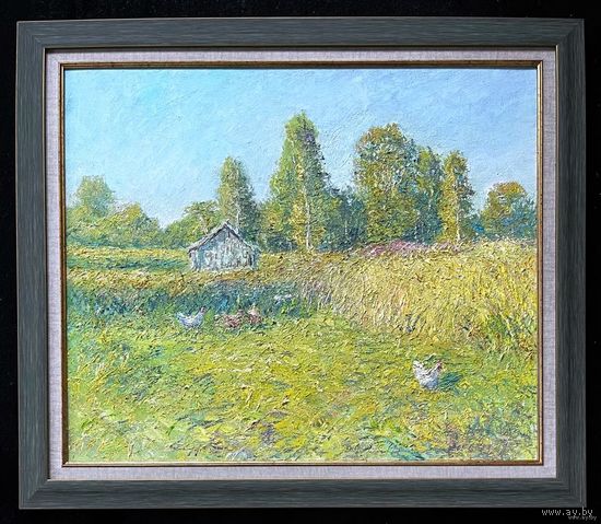 Архипов Г.В "Курочки", 2021г. Холст, масло. Размер 50х60 см.