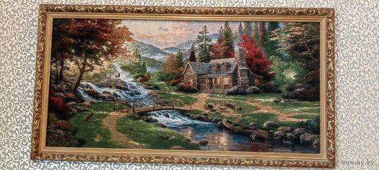 Гобелен из Европы в багетной рамке