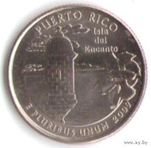 25 центов 2009 г. Округ Пуэрто-Рико серия Штаты и Территории Двор D _UNC