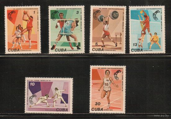 Куба-1978, (Мих.2309-314)  ** , Спорт,
