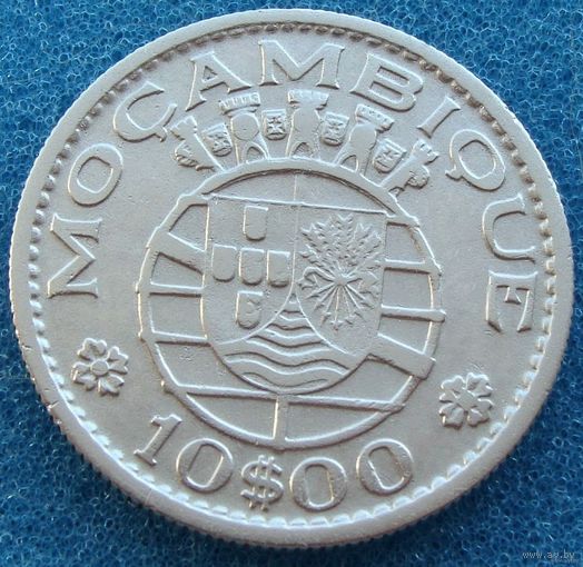 Мозамбик. "Португальский" 10 эскудо 1955 год KM#79  Тираж: 1.162.000 шт