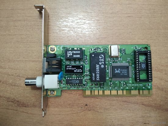 PCI Ethernet-адаптер Коаксиал + Витая пара (10Base-T), Acorp L-970, 2001 год