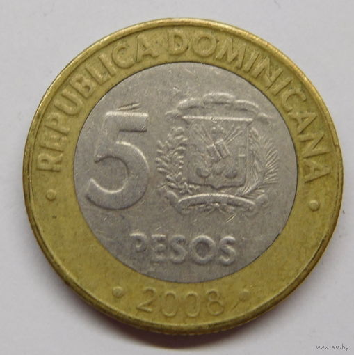 Доминикана 5 песо 2008 г