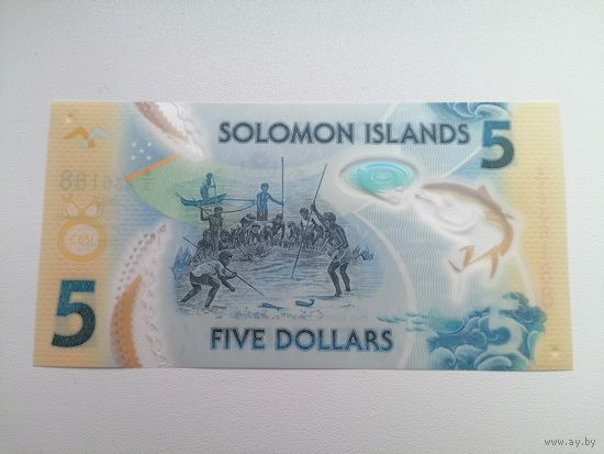 Соломоновы острова 5 полимер UNC c рубля