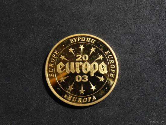Монета медаль "Валюты стран еврозоны". Словакия 2003. "Европа". Крона.