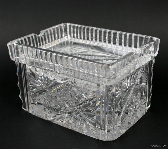 Пепельница хрустальная с сигаретницей, Чехословакия, 1960-е годы