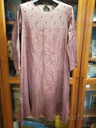 Шикарное нарядное кожаное платье, р-р 56-58