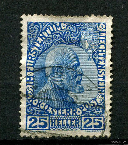 Лихтенштейн - 1912/1917 - Князь Иоганн II 25H - [Mi.3ya] - 1 марка. Гашеная.  (LOT W14)