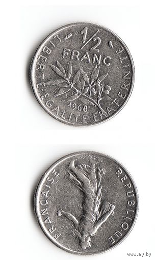 1/2 франка Франция 1968 год
