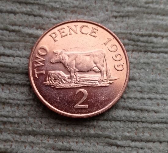 Werty71 Гернси 2 пенса 1999 Генсийская Корова