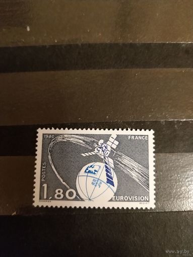 1980 Франция космос Евровидение искусство культура чистая клей MNH выпускалась одиночкой (4-5)