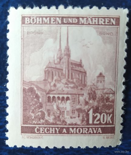 Богемия и Моравия (1939–1945) 1939 1 из 18, замки, клей , след от наклейки .