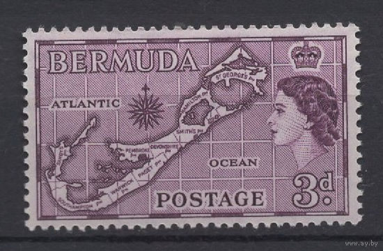 Бермуды 1953 ** Карта острова (Mi 135)