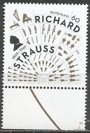 Германия. 150 лет со дня рождения Р.Штрауса. Композитор. 2014г. Mi#3086.