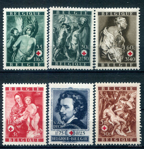 Бельгия - 1944 - картины, 80 лет бельгийскому Красному Кресту - 6 марок - полная серия, MLH, MH [Mi 658-663]. #2-Be-56-KB-1