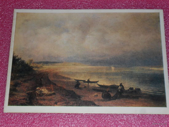 Открытка Васильев Ф.А. (1850-1873). Берег Волги после грозы. 1871. Государственная Третьяковская галерея