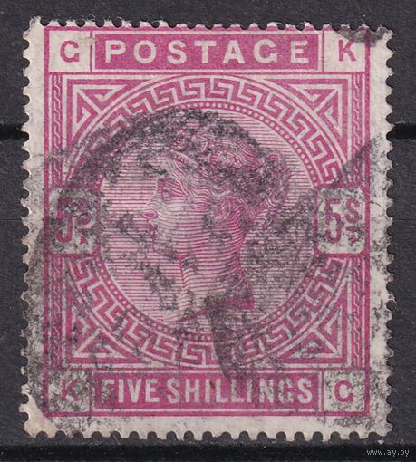 48.Br. Великобритания. Виктория. Стандарт. 5Sh. 1884 г. Mi.#83ax.