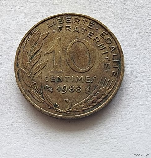 Франция 10 сантимов, 1988
