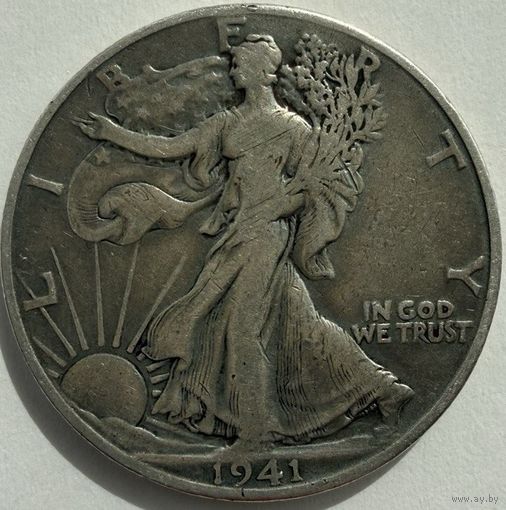 50 центов (Пол доллара) 1941 года. Идущая свобода. Монетный двор "D"(Денвер). Отличное состояние!!!