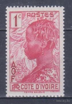 [1993] Французские колонии. Кот д'Ивуар 1936. Культура и быт.Женская прическа.1с. БЕЗ КЛЕЯ.