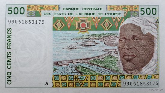 Werty71 Кот-дИвуар (литера A) 500 франков 2002 UNC Банкнота Кот-д Ивуар