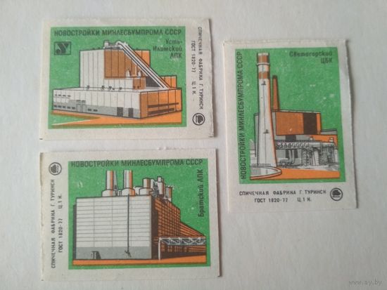 Спичечные этикетки ф.Туринск. Новостройки Минлесбумпрома СССР. 1984 год