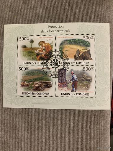 Коморские острова 2010. Защита тропических лесов. Малый лист