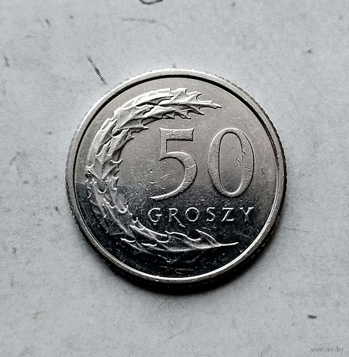 50 грошей 2016 года Польша. Третья Республика. Красивая монета!