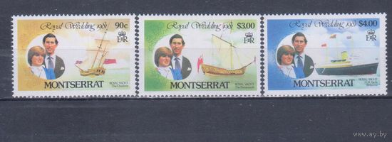 [48] Монтсеррат 1981. Корабли.Парусники.Принцесса Диана. MNH