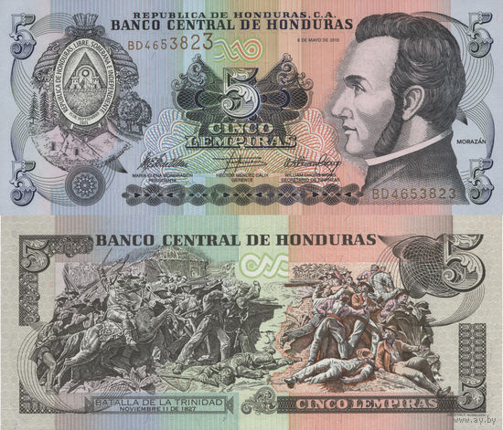 Гондурас 5 Лемпир 2010 UNC П1-342