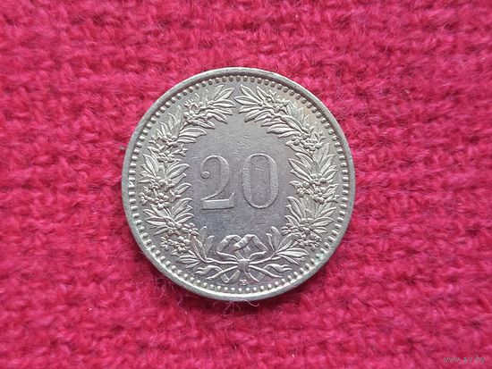 Швейцария 20 раппенов 1989 г.