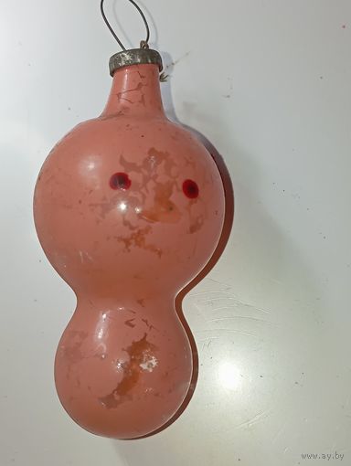 Ёлочная игрушка  -  Лялька  . СССР  . Стекло .