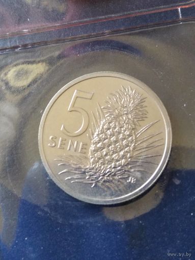 4. Распродажа. Самоа 5 сене 1993 из банковского набора. Редкий год! UNC! (СМОТРИТЕ ДРУГИЕ ЛОТЫ)
