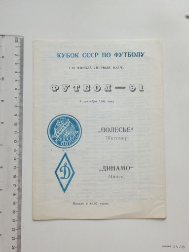Полесье Житомир Динамо Минск 1991